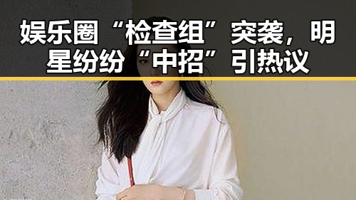 娱乐圈“检查组”突袭，明星纷纷“中招”引热议